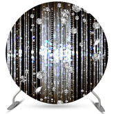 Beleuchtung Silber Linien Schwarz Kreis Geburtstag Hintergrund